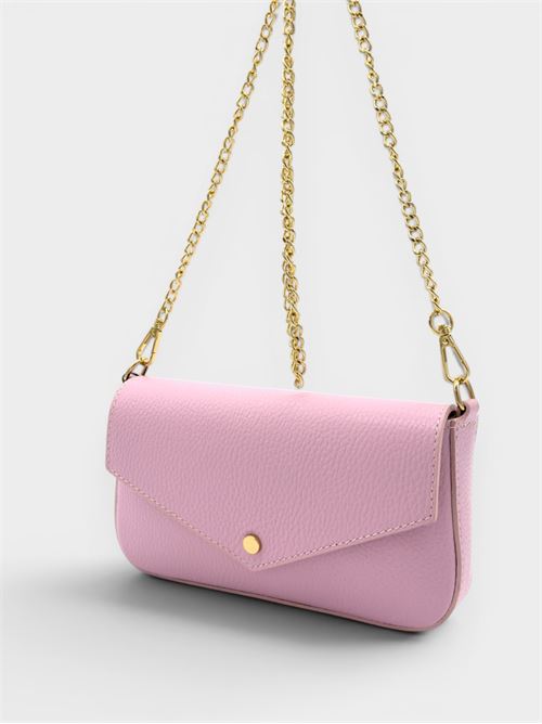 Borsa a spalla in pelle rosa baby con patta IL LACCIO | 42108PELLEROSA BABY